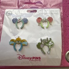 Disney Pin Set Princess Ear Headbands Arial Mulan Jasmine Tiana 4 Pin Set picture