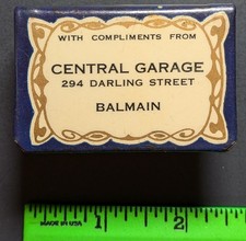 Vintage 1920s Central Garage Car Auto Chevy Pontiac Celluloid Match Box Cover picture