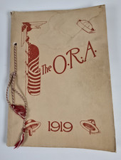 Vintage 1919 The ORA Volume 1 Yearbook Gainesville High School Texas TX WWI Flu picture