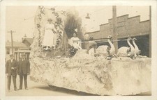 Vintage RPPC Portland Oregon Rose Festival Parade Float Swan Women Men 1910s picture