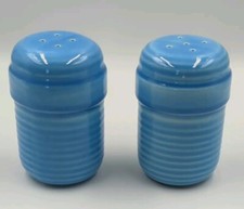 Vintage Blue Ceramic Salt And Pepper Shakers picture