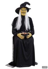 Fun Costumes Seated Witch Animatronic Holding Candy Bowl Motion Activated Hall picture