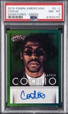 2015 COOLIO PSA 8 AUTO PANINI AMERICANA RAPPER SIGNATURES GREEN #'d /25 picture