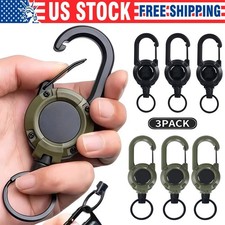 3PCS Retractable Carabiner Key Chain Heavy Duty Badge Reel ID Badge Holder picture