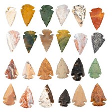 *** 25 PC Lot Flint Arrowhead OH Collection Project Spear Points Knife Blade *** picture