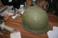 WWII rear seam swivel bale stainless rim M1 helmet  heat  #634  RSSS32 near mint picture