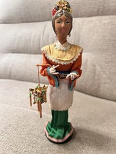 VTG Chinese Lady KoreanGeisha Doll Cloth  Lantern New Orleans Signed Avin picture