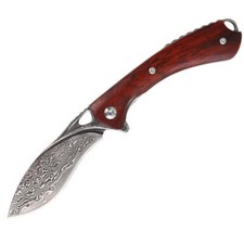 MASALONG kni226 Dogleg Damascus VG10 Folding Tactical Knife picture