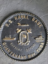 Vintage Guantanamo Bay Military Plaque Bronze Heavy Cast 7