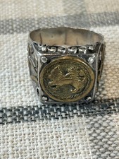WW2 Italian Made Personalized Campaign Ring 800 Silver Locatelli Milan picture