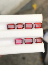 9 Crt/7 Piece/Natural Garnet Pieces Emerald Shape Good Piece For Jewellery Ring picture