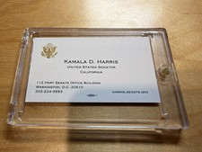 Kamala Harris Official US Senate Business Card VP Gold Embossed Seal California picture