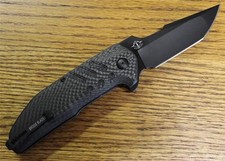 NEW Brous Blades STRIFE Flipper Knife BLACK D2 Carbon Fiber 1000 Made CHOICE S/N picture