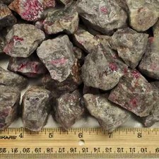 1lb Fluorescent Rough Ruby in Crystal from India - Great fluorescent mineral  picture