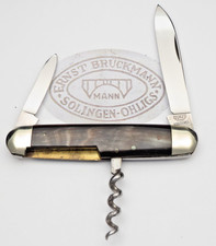 Antique BRUCKMANN SOLINGEN Bartender’s Knife - Horn Handles - Nice MINT Knife picture
