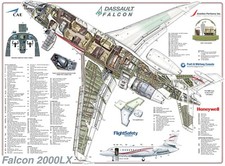 Dassault Falcon 2000LX cutaway Poster 24x36 in picture