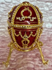 Faberge Imperial Rosebud Millennium Egg Red in Original Box with COA picture