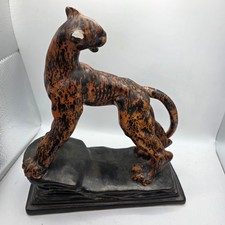 Vintage Royal Haeger R-313 Tiger Amber Crystal Figurine Royal Hickman MCM AS IS picture