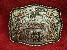 Rodeo☆2025☆X~Treme BULLRIDING Champion Trophy Buckle☆Powder River Basin☆Rare☆W61 picture