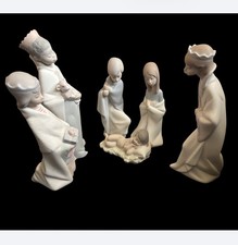 Lladro Nativity Set Of 6 Figurines Matte Joseph Mary Jesus Shepherd Kings Mint picture