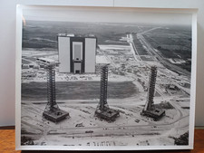 1966 ORG Aerial Photo Vehicle Assembly Buildings + Launchers at Kennedy RRP 821 picture