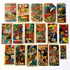 Set of 17 Golden bat 1950s Japanese Vintage Menko card KAGOME Super Hero Japan picture