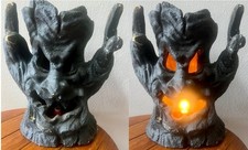 Vintage Evil Ghost Tree Stump Halloween Light Up 13