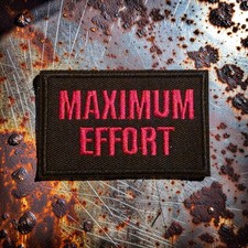 Maximum Effort Tactical Morale Patch Pink Olive Green Hook and Loop Fastener picture