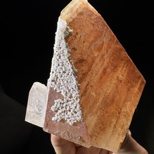 Natural Red Pyramid Calcite Crystal Raw Mineral Specimen Energy Chakra Cleanser picture