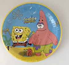 VTG Nickelodeon Sponge Bob Square Pants Party Paper Plates - Sealed New picture