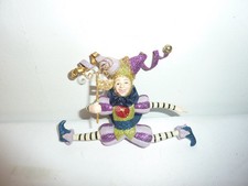 VTG Katherine's Collection Harlequin Splitting Leaping Jester Christmas Ornament picture