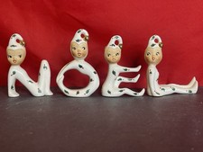 Vintage 1958 Holt Howard Noel Pixie Elf Candle Holders Complete E Has A Repair picture