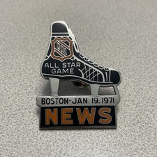 NHL All Star Game Boston MA January 19th 1971 News Press Skate Pin picture