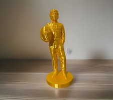 Giant Yellow Gold Ayrton Senna Statue Figure F1 MFormula One- 10 Inches picture