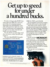PRINT AD 1986 Microsoft Get Up To Speed QuickBASIC Compiler 80's Software Ad picture