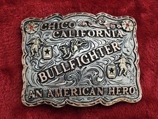 Bullfighter X~Treme☆Vintage☆RODEO CHAMPION TROPHY BUCKLE☆Chico Californ☆Rare☆854 picture