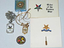 Vintage Order Of The Eastern Star PA Lot Jewelry Pins Pendant Necklaces Mirror picture