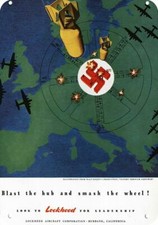 1944 LOCKHEED BOMBER AIRPLANE BOMB NAZI GERMANY Replica Metal Sign - DISNEY ART picture