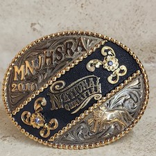 2010 MNJHSRA Rodeo National QUALIFIER LARGE TROPHY BELT BUCKLE 4.5