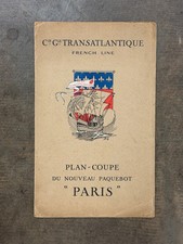 Antique Rare 1921 Albert Sebille SS Paris - French Line Brochure Lithograph picture