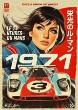 Porsche 917 Le Mans 1971 Vintage Racing Poster 13x19 Matte Print Motorsport Wall picture
