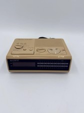 Vintage Sony Dream Machine AM/FM Alarm Clock Radio Tan ICF-C2W  Tested & Working picture