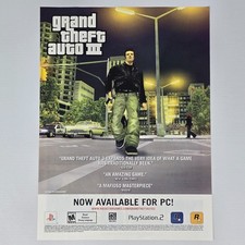 Grand Theft Auto III 3 PlayStation 2 PS2 PC Authentic Magazine Ad picture