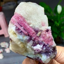 373G Natural and wonderful Lepidolite purple mica and red tourmaline Madagascar picture