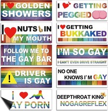 10Pcs Funny Gay LGBT Prank Bumper Stickers Magnetic Bumper Decals Funny Sticker picture