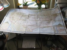 VINTAGE THE UNITED STATES OF AMERICA HUGE WALL MAP National Geographic July 1946 picture