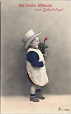 RPPC Hand Tint Young Boy Big Hat Socks Boots Standing Studio Posed P.U. N-306 picture