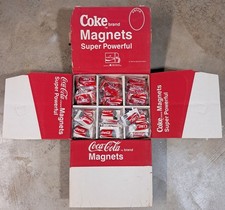 ORIGINAL 1985  COCA~COLA  90 COKE BRAND MAGNETS   in ORIGINAL DISPLAY BOX picture