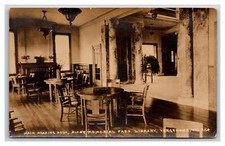 RPPC Main Reading Room Bixby Memorial Free Library Vergennes VT UNP Postcard W8 picture