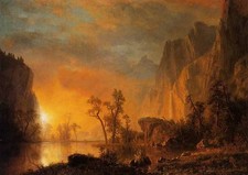 Handpainted Oil painting beautiful landscape Sunset in the Rockies canvas 36